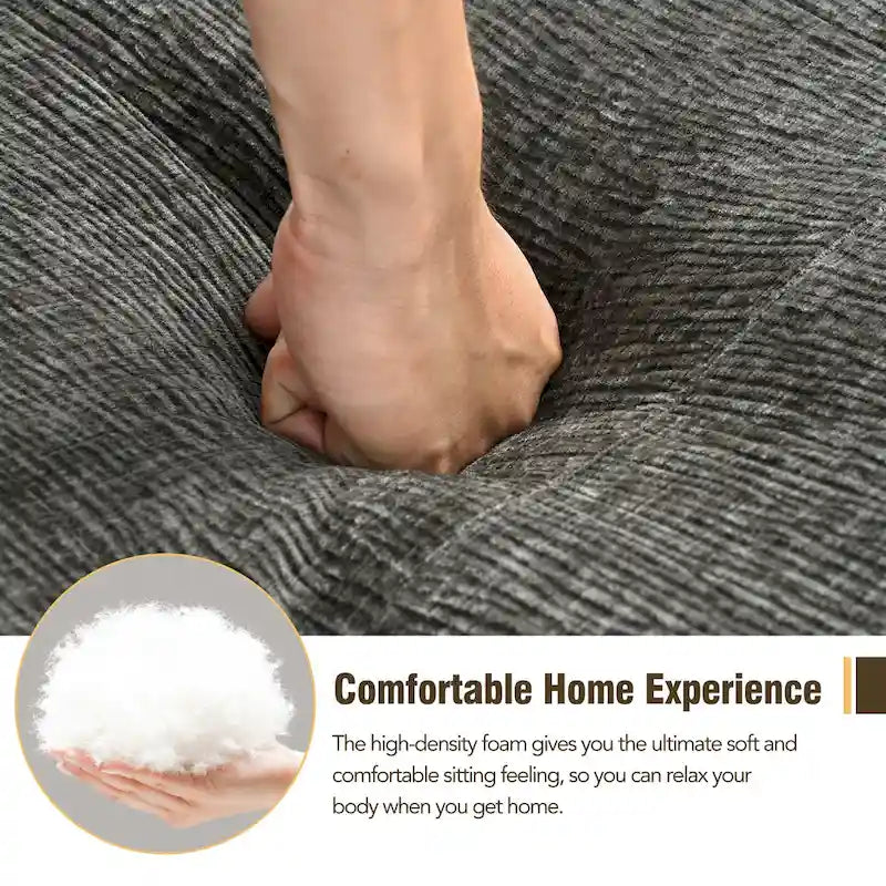 Canapé-lit modulaire en chenille 112,2 cm en forme de L, avec un design à combinaison libre et sans assemblage requis