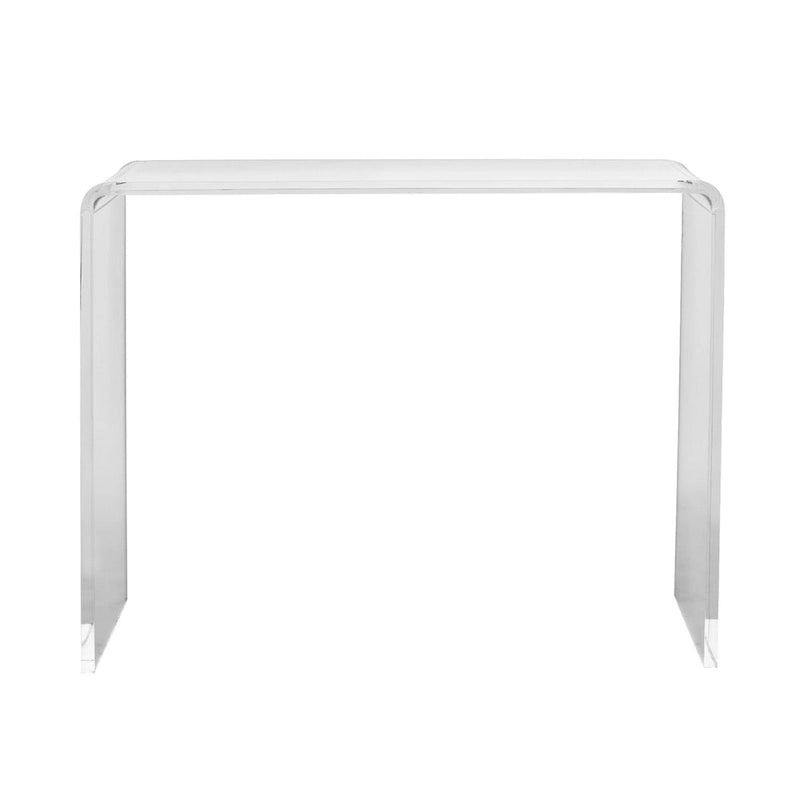 Table d'appoint rectangulaire en acrylique transparent, idéale pour une utilisation intérieure et extérieure - 96,5 x 38 x 73,5 cm
