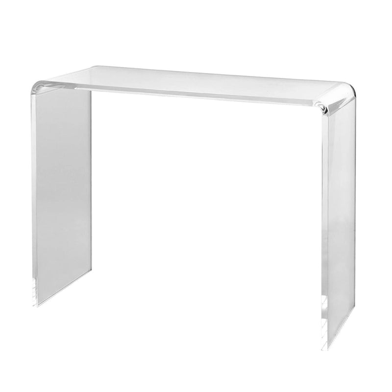 Table d'appoint rectangulaire en acrylique transparent, idéale pour une utilisation intérieure et extérieure - 96,5 x 38 x 73,5 cm