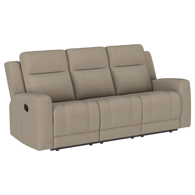 Canapé inclinable manuel Krio, 80 pouces, revêtement en similicuir taupe marron moderne
