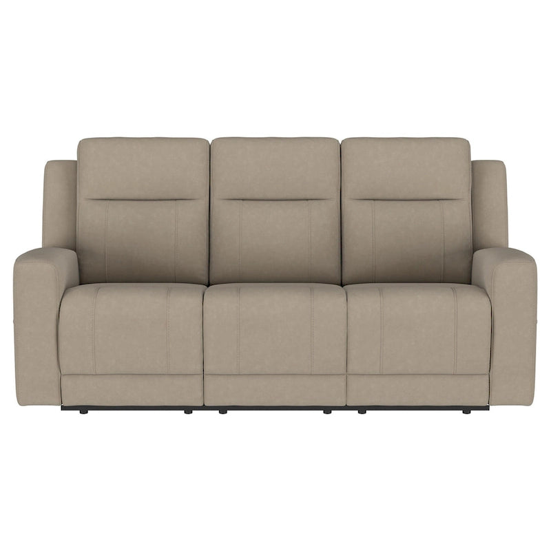 Canapé inclinable manuel Krio, 80 pouces, revêtement en similicuir taupe marron moderne
