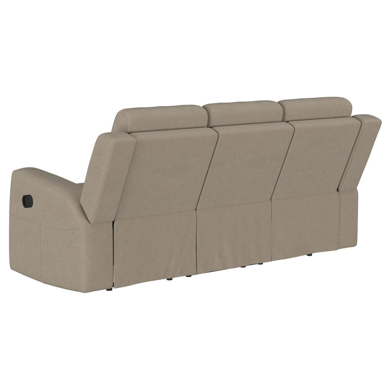 Canapé inclinable manuel Krio, 80 pouces, revêtement en similicuir taupe marron moderne