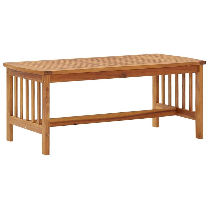 Table basse Mia, en bois d'acacia brun, rectangulaire à lattes, 101,6 cm (40 pouces).