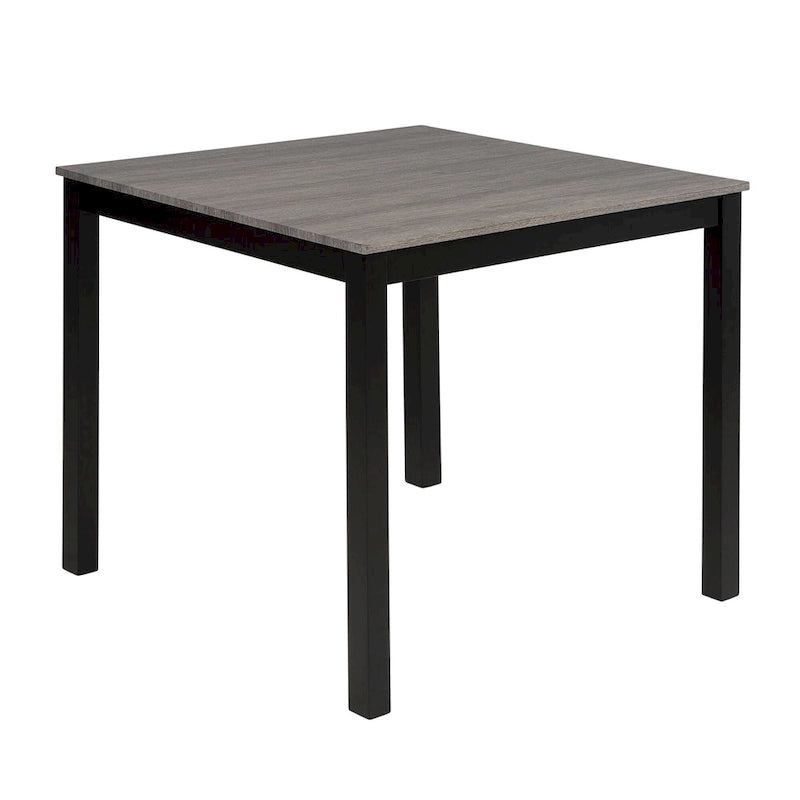 Ensemble table et chaises de cuisine 5 pièces, comprenant une table carrée et 4 chaises rembourrées en bois.