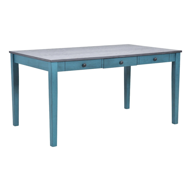 Ensemble de salle à manger pour 6 personnes, comprenant une table en bois 6 pièces avec tiroir de rangement, 4 chaises rembourrées et un banc.