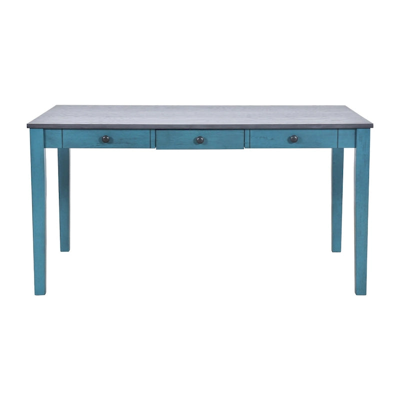 Ensemble de salle à manger pour 6 personnes, comprenant une table en bois 6 pièces avec tiroir de rangement, 4 chaises rembourrées et un banc.