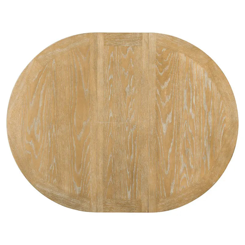 Ensemble de salle à manger ronde en bois 5 pièces, comprenant une table extensible et 4 chaises rembourrées.