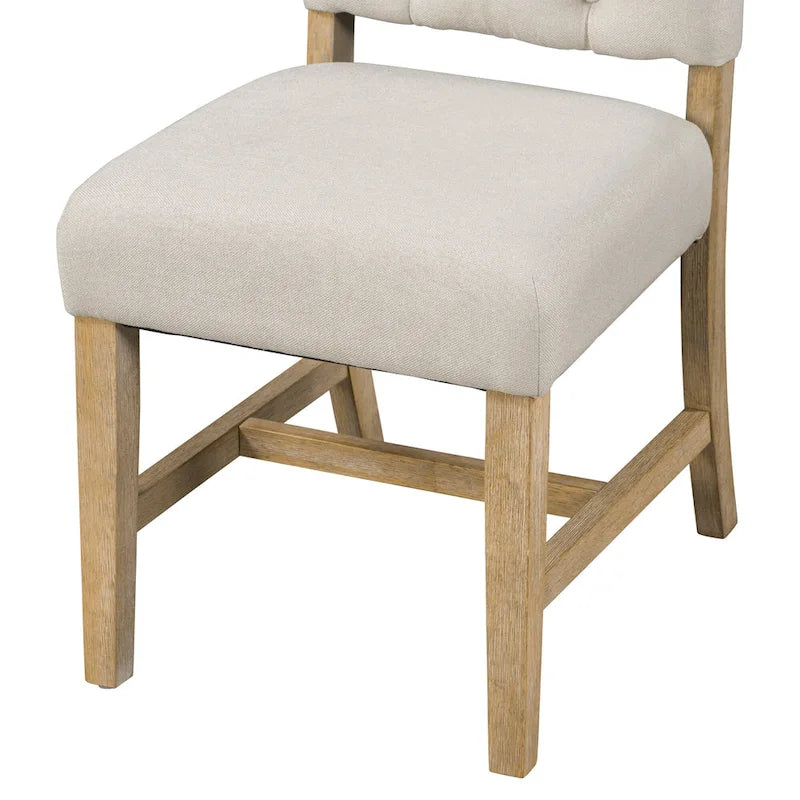 Ensemble de salle à manger ronde en bois 5 pièces, comprenant une table extensible et 4 chaises rembourrées.