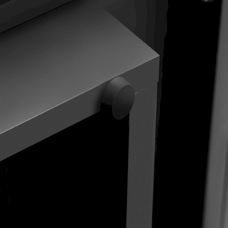 Buffet à 4 portes cannelées, meuble de rangement avec étagères réglables, meuble de rangement en bois