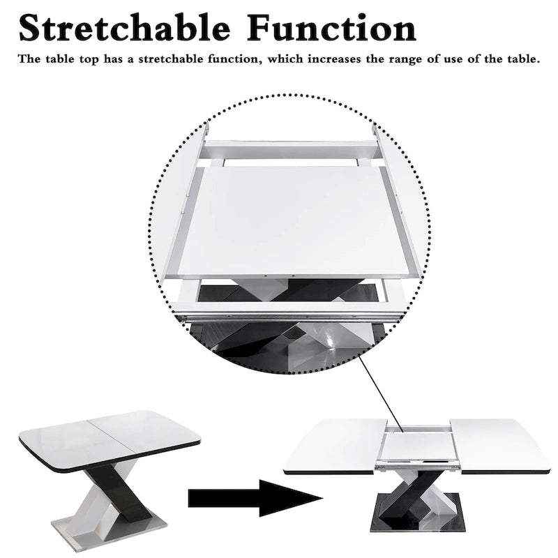 Table de salle à manger carrée extensible moderne