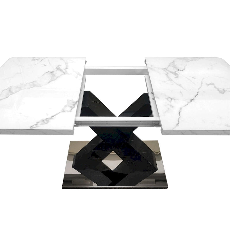 Table de salle à manger carrée extensible moderne