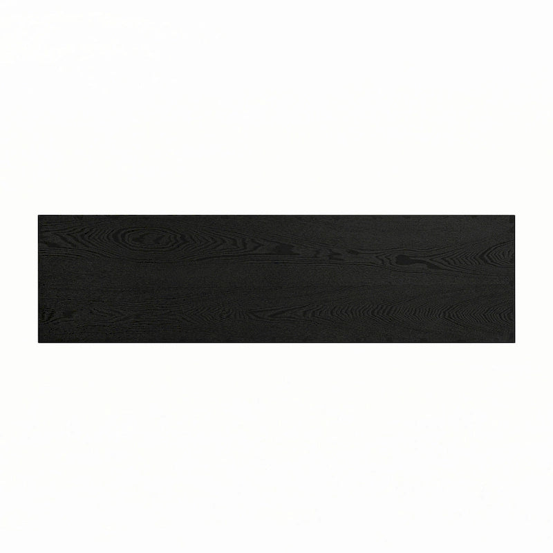 Console étroite avec accents en rotin (noir antique)