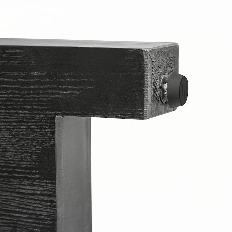 Console étroite avec accents en rotin (noir antique)