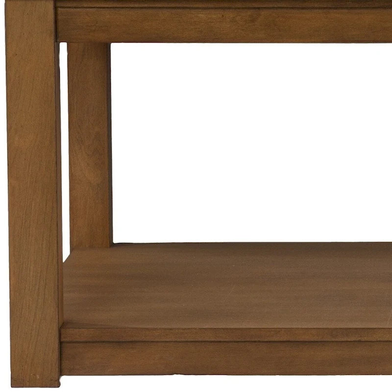 Table basse contemporaine en bois avec plateau imitation marbre et étagères de rangement pour salon - 46,4 cm (H) x 76,2 cm (L) x 76,2 cm (P)