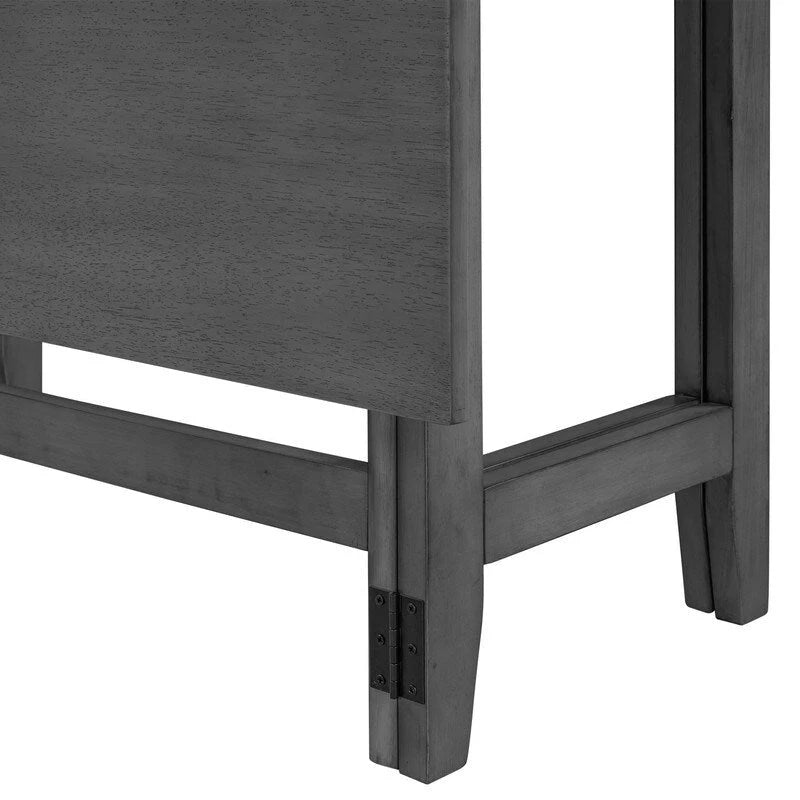 Table de salle à manger rustique à abattants, gain de place, style campagnard, avec plateau en bois extensible - 119 cm (L) x 91 cm (P) x 76 cm (H)