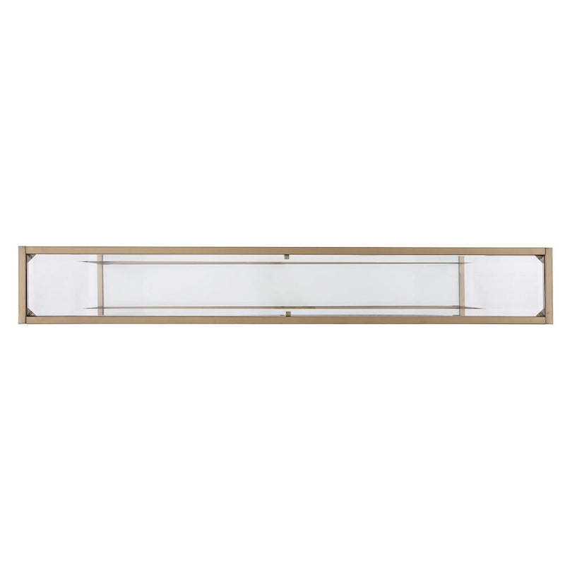 Console en verre miroir avec structure en métal et étagère - 56 cm L x 8 cm l x 29 cm H
