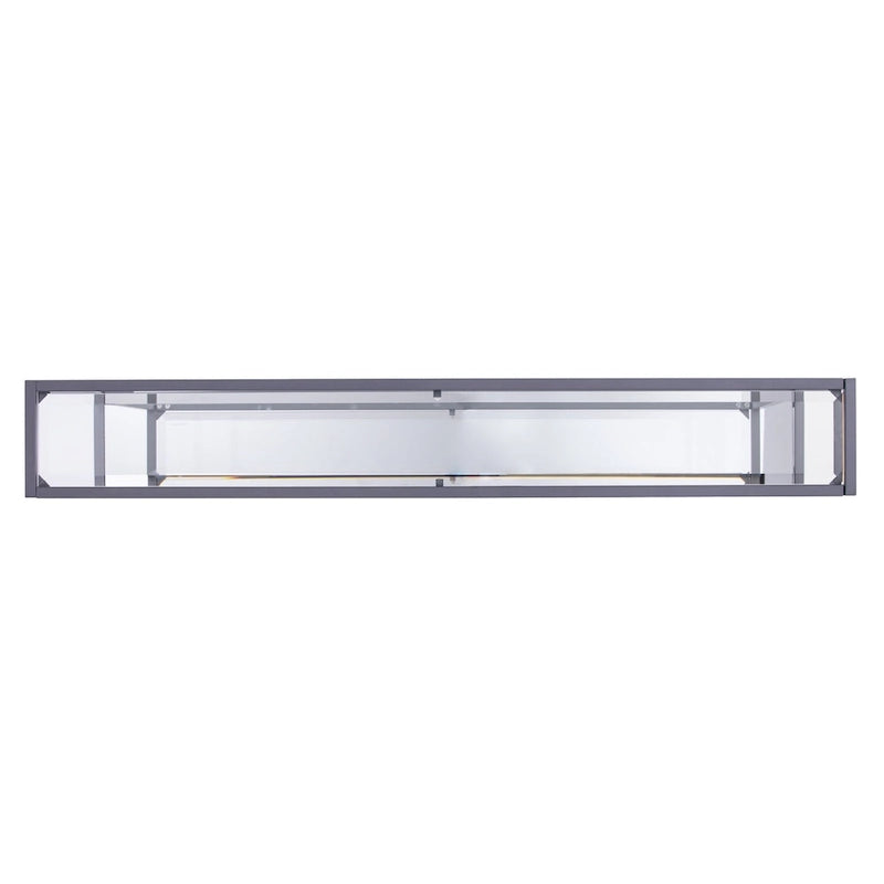 Console en verre miroir avec structure en métal et étagère - 56 cm L x 8 cm l x 29 cm H