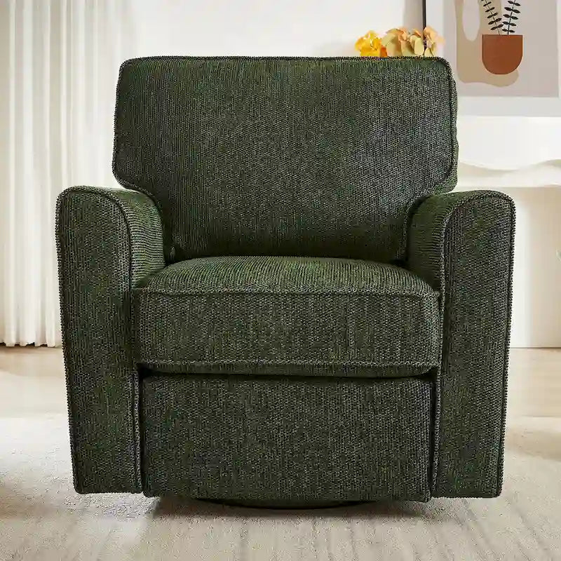 Fauteuil pivotant Chenille 360°, fauteuil moderne avec poches latérales, canapé pivotant, fauteuil inclinable ergonomique pour chambre à coucher