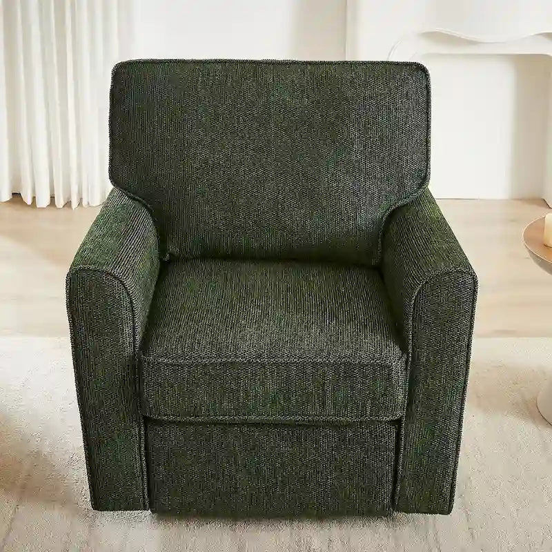Fauteuil pivotant Chenille 360°, fauteuil moderne avec poches latérales, canapé pivotant, fauteuil inclinable ergonomique pour chambre à coucher