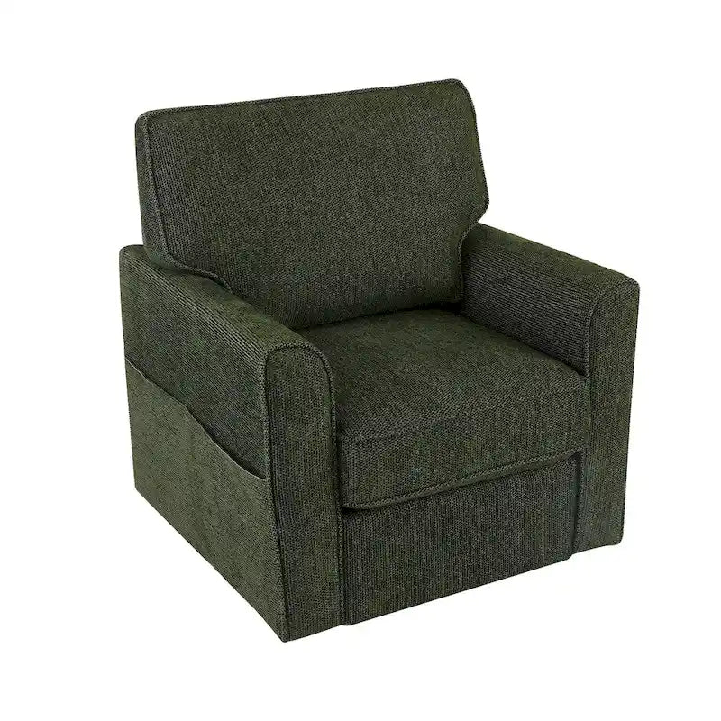 Fauteuil pivotant Chenille 360°, fauteuil moderne avec poches latérales, canapé pivotant, fauteuil inclinable ergonomique pour chambre à coucher