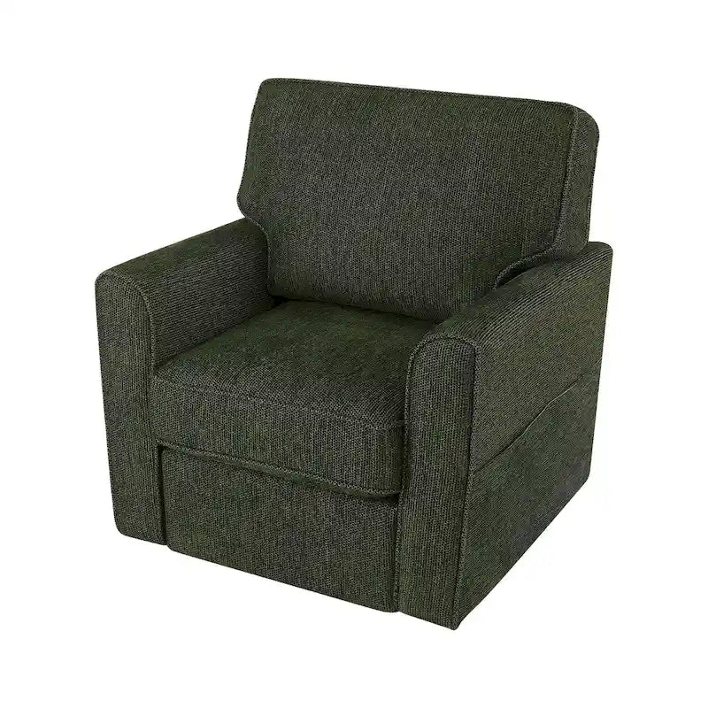 Fauteuil pivotant Chenille 360°, fauteuil moderne avec poches latérales, canapé pivotant, fauteuil inclinable ergonomique pour chambre à coucher