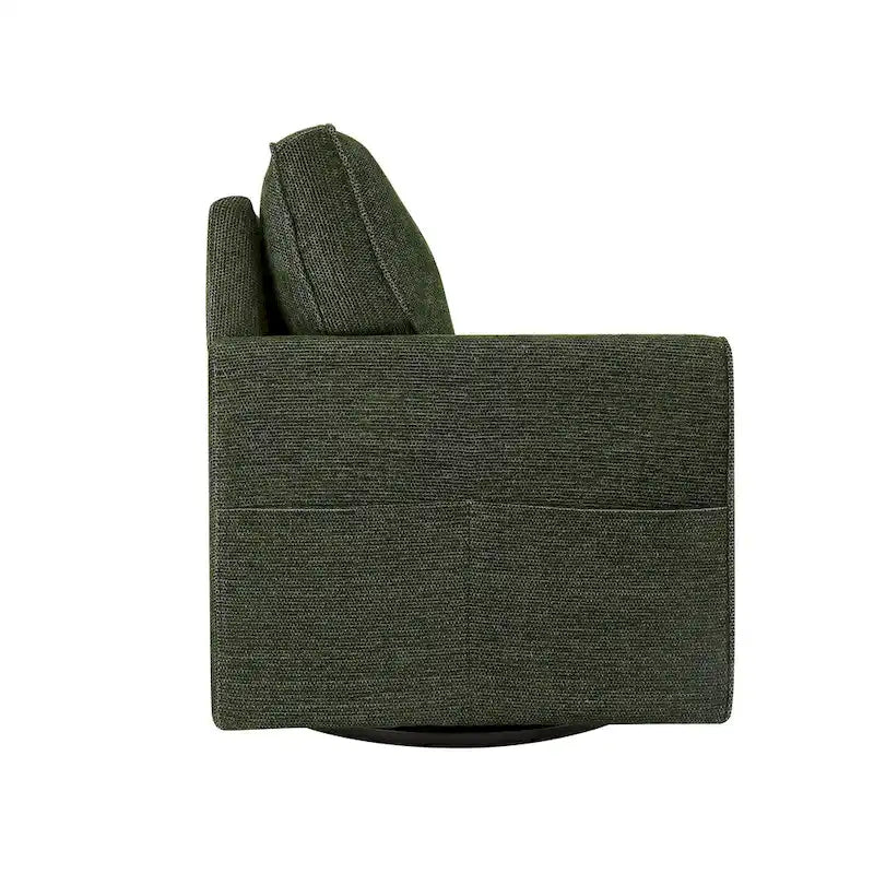 Fauteuil pivotant Chenille 360°, fauteuil moderne avec poches latérales, canapé pivotant, fauteuil inclinable ergonomique pour chambre à coucher