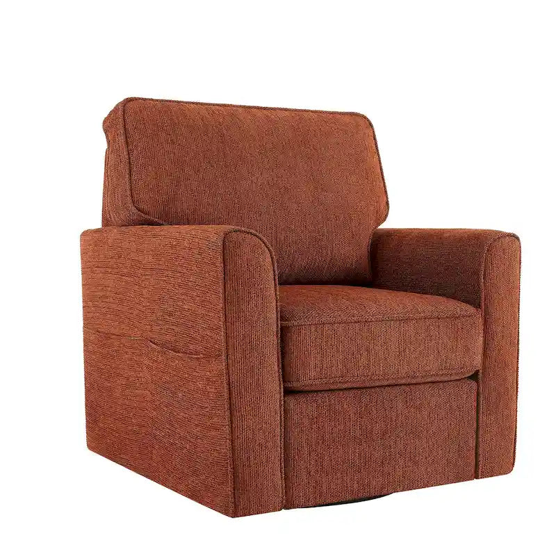 Fauteuil pivotant Chenille 360°, fauteuil moderne avec poches latérales, canapé pivotant, fauteuil inclinable ergonomique pour chambre à coucher