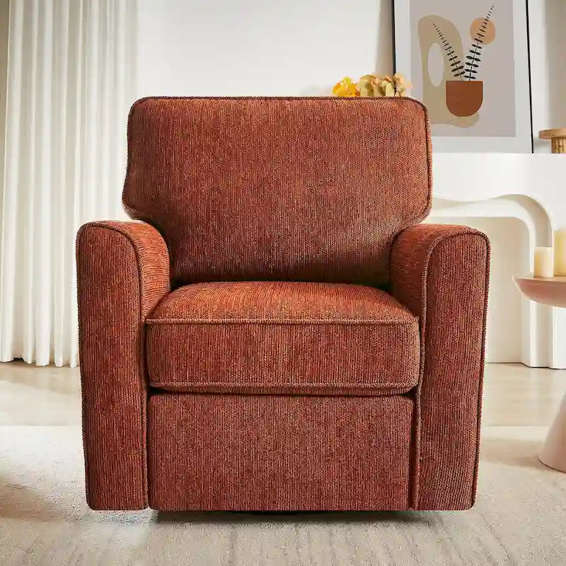 Fauteuil pivotant Chenille 360°, fauteuil moderne avec poches latérales, canapé pivotant, fauteuil inclinable ergonomique pour chambre à coucher
