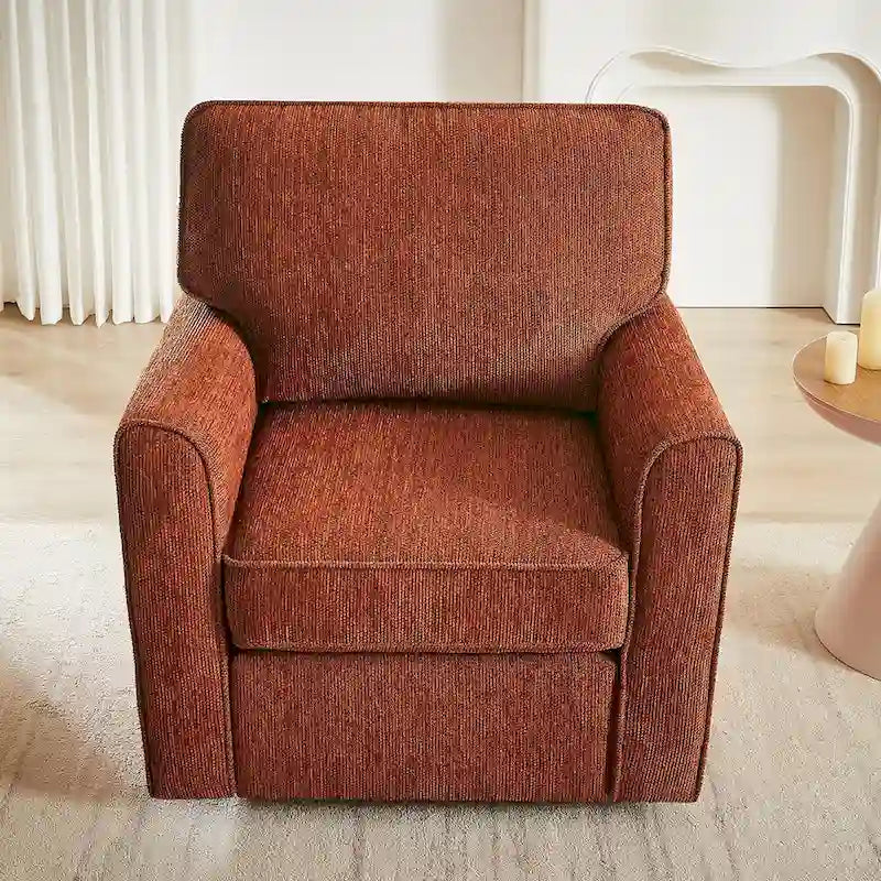 Fauteuil pivotant Chenille 360°, fauteuil moderne avec poches latérales, canapé pivotant, fauteuil inclinable ergonomique pour chambre à coucher