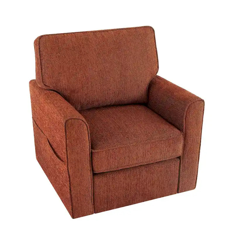 Fauteuil pivotant Chenille 360°, fauteuil moderne avec poches latérales, canapé pivotant, fauteuil inclinable ergonomique pour chambre à coucher