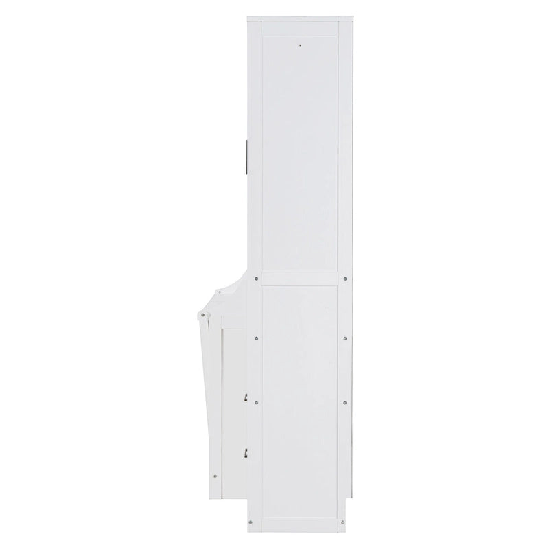 Lit escamotable Queen Size avec placard, bureau, tiroirs et étagères