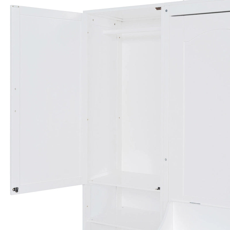 Lit escamotable Queen Size avec placard, bureau, tiroirs et étagères