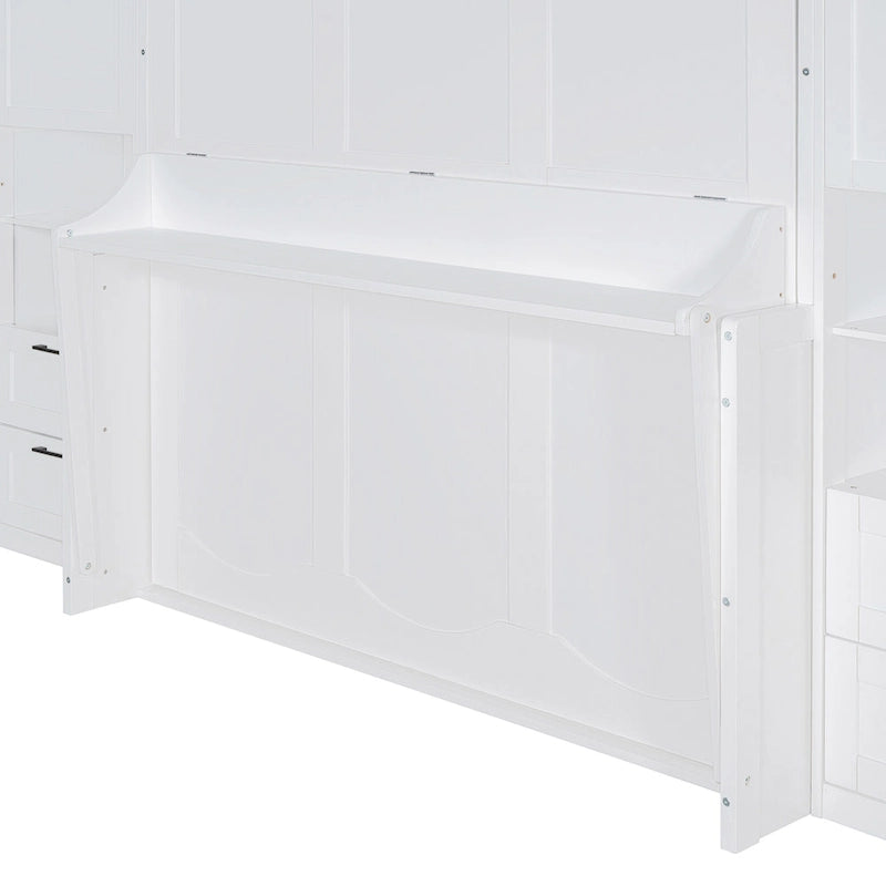 Lit escamotable Queen Size avec placard, bureau, tiroirs et étagères