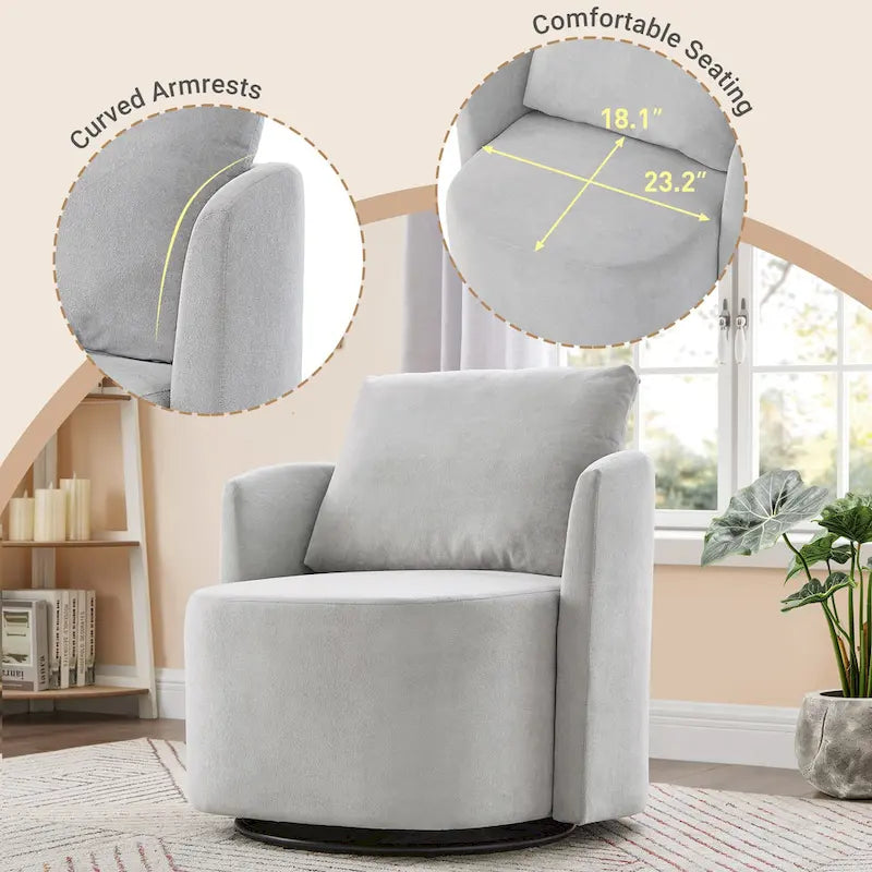 Fauteuil pivotant à 360° en chenille avec design ergonomique incurvé et capacité de charge de 200 kg