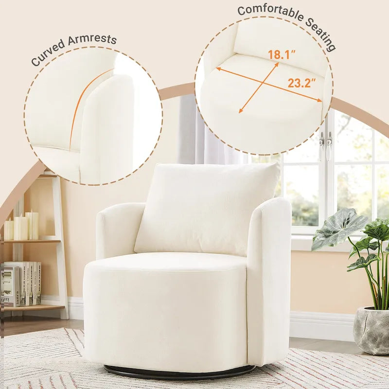 Fauteuil pivotant à 360° en chenille avec design ergonomique incurvé et capacité de charge de 200 kg