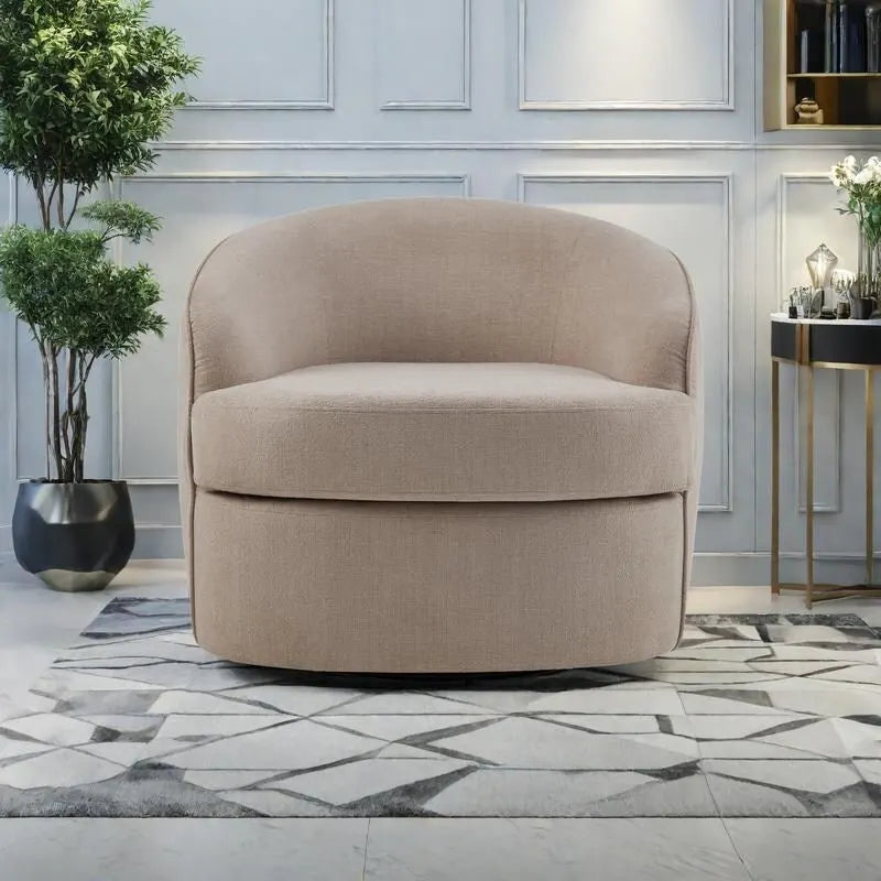 Fauteuil pivotant à 360° en tissu haute performance avec coussins en mousse haute densité
