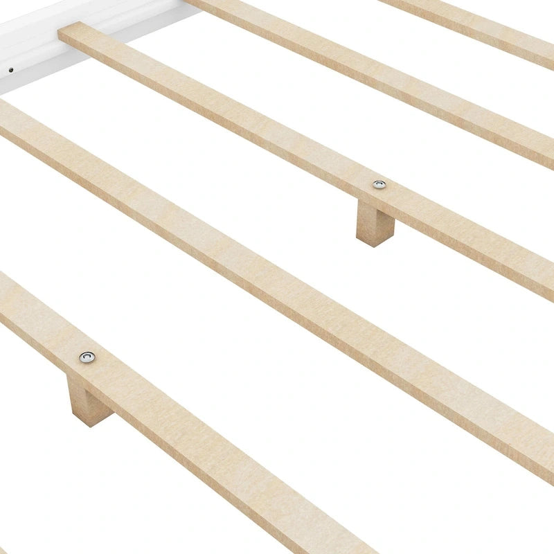 Lit plateforme moderne à baldaquin bas, cadre de lit en bois avec pieds de soutien, pour enfants, adolescents et adultes, sommier non nécessaire