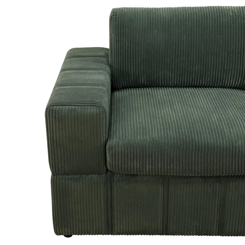 Canapé d'angle modulaire réversible surdimensionné 7 pièces (130 cm de large) avec pouf