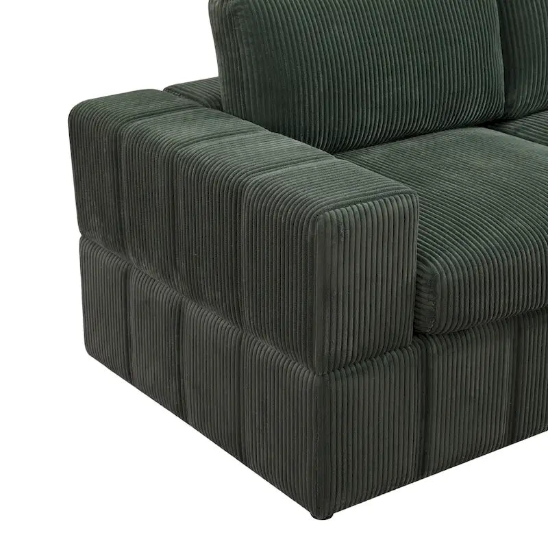 Canapé d'angle modulaire réversible surdimensionné 7 pièces (130 cm de large) avec pouf