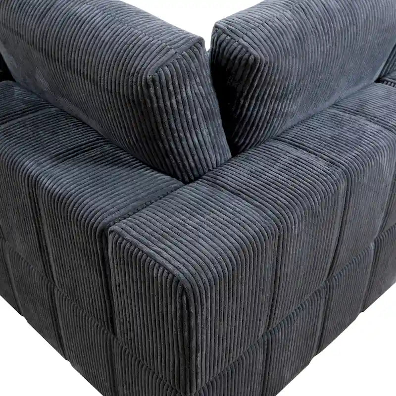 Canapé d'angle modulaire réversible surdimensionné 7 pièces (130 cm de large) avec pouf