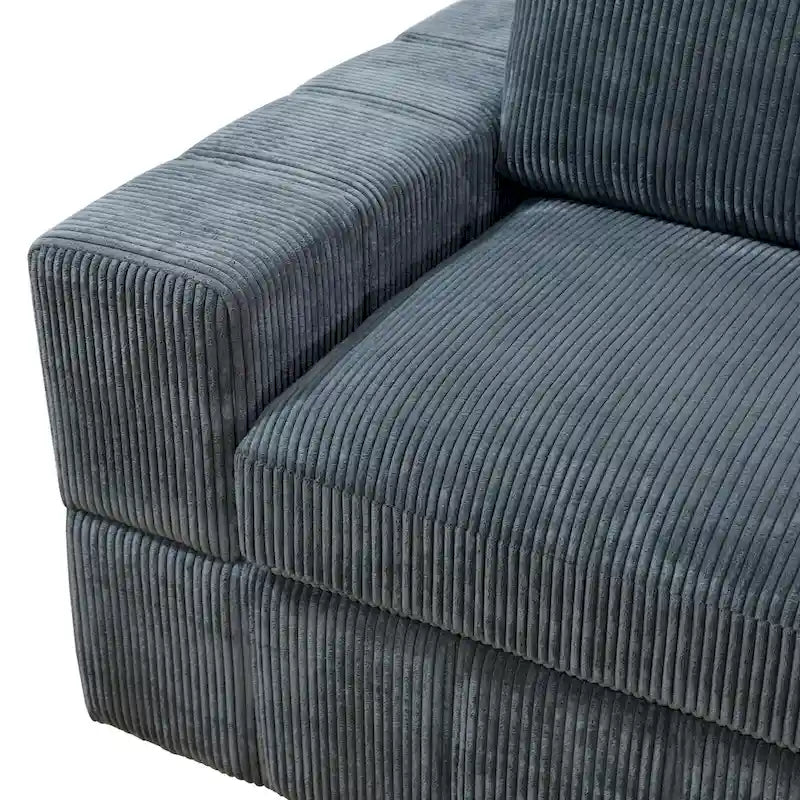 Canapé d'angle modulaire réversible surdimensionné 7 pièces (130 cm de large) avec pouf