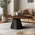 Table basse ovale moderne Dravo de Furniture of America, marron et noire