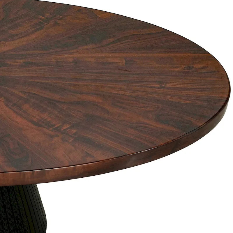 Table basse ovale moderne Dravo de Furniture of America, marron et noire