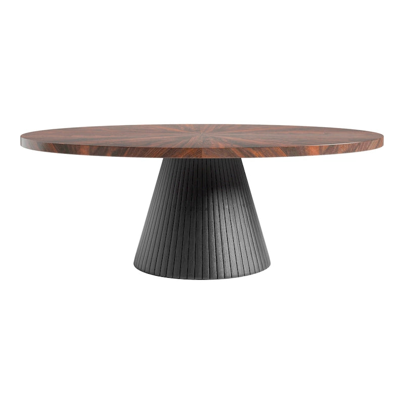 Table basse ovale moderne Dravo de Furniture of America, marron et noire