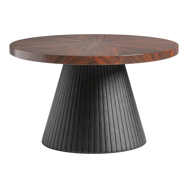 Table basse ovale moderne Dravo de Furniture of America, marron et noire