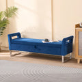 Banc de rangement en velours avec accoudoirs et structure en bois pour chambre à coucher (67,91 €)