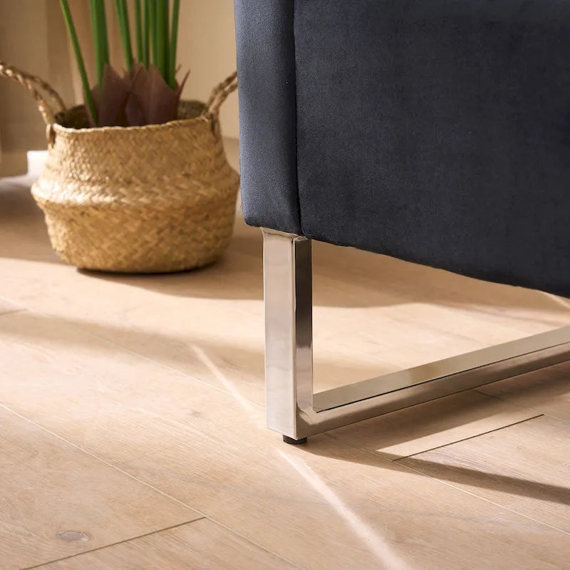 Banc de rangement en velours avec accoudoirs et structure en bois pour chambre à coucher (67,91 €)