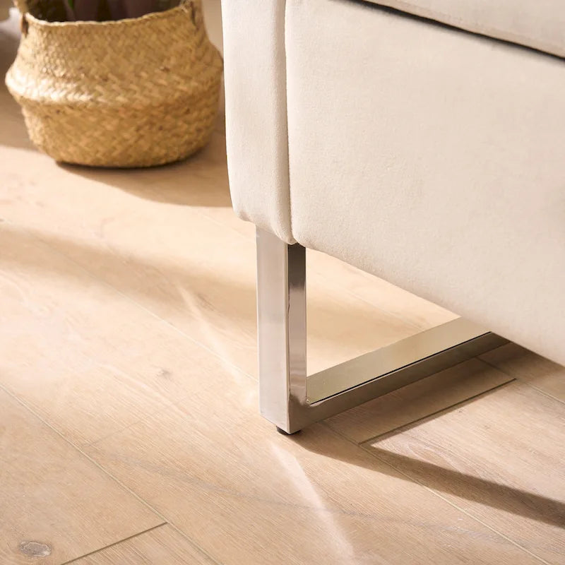 Banc de rangement en velours avec accoudoirs et structure en bois pour chambre à coucher (67,91 €)