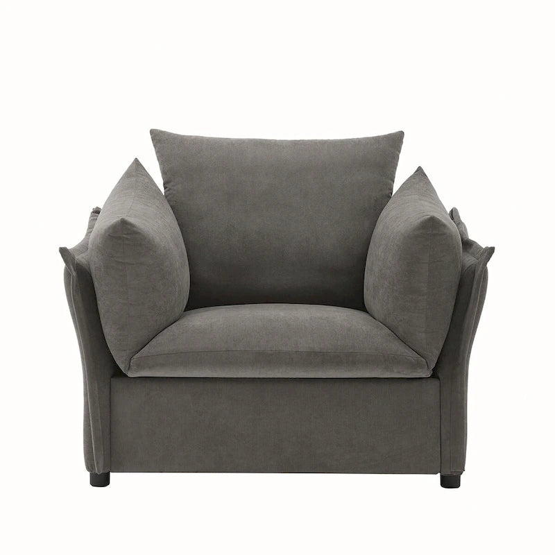 Fauteuil lounge surdimensionné en chenille