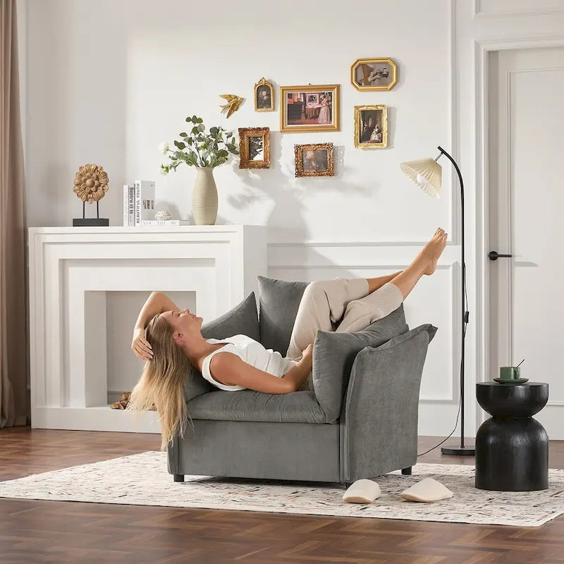 Fauteuil lounge surdimensionné en chenille